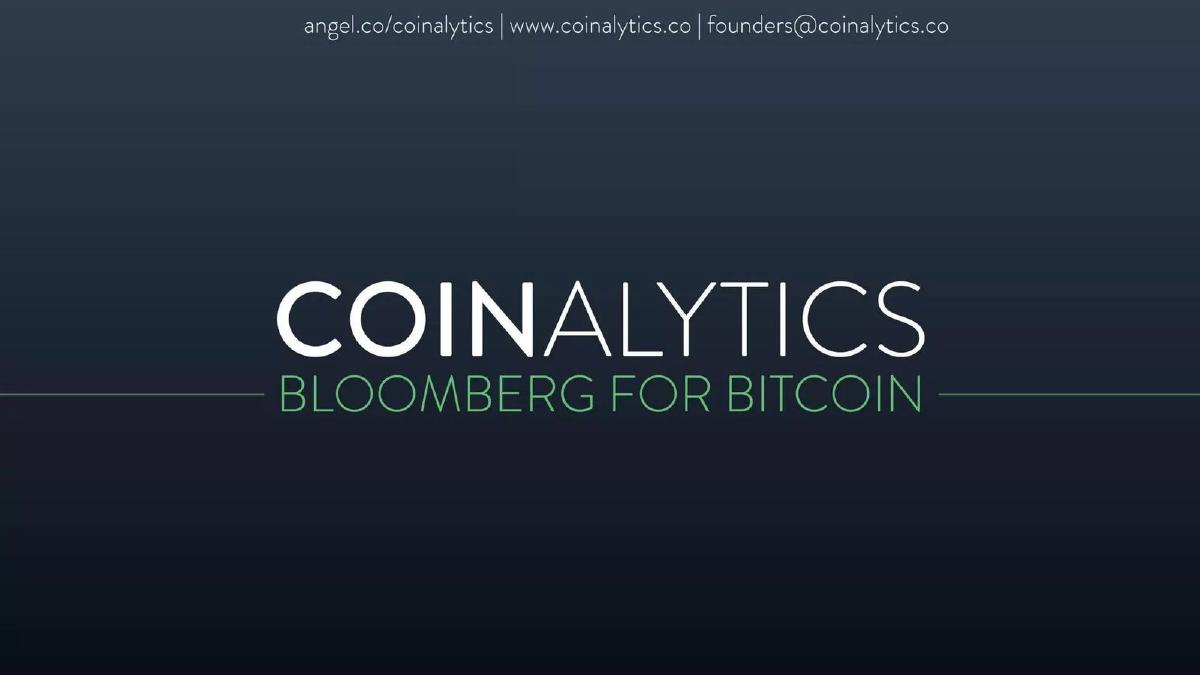 Coinalytics pitch deck slide 1 of 11