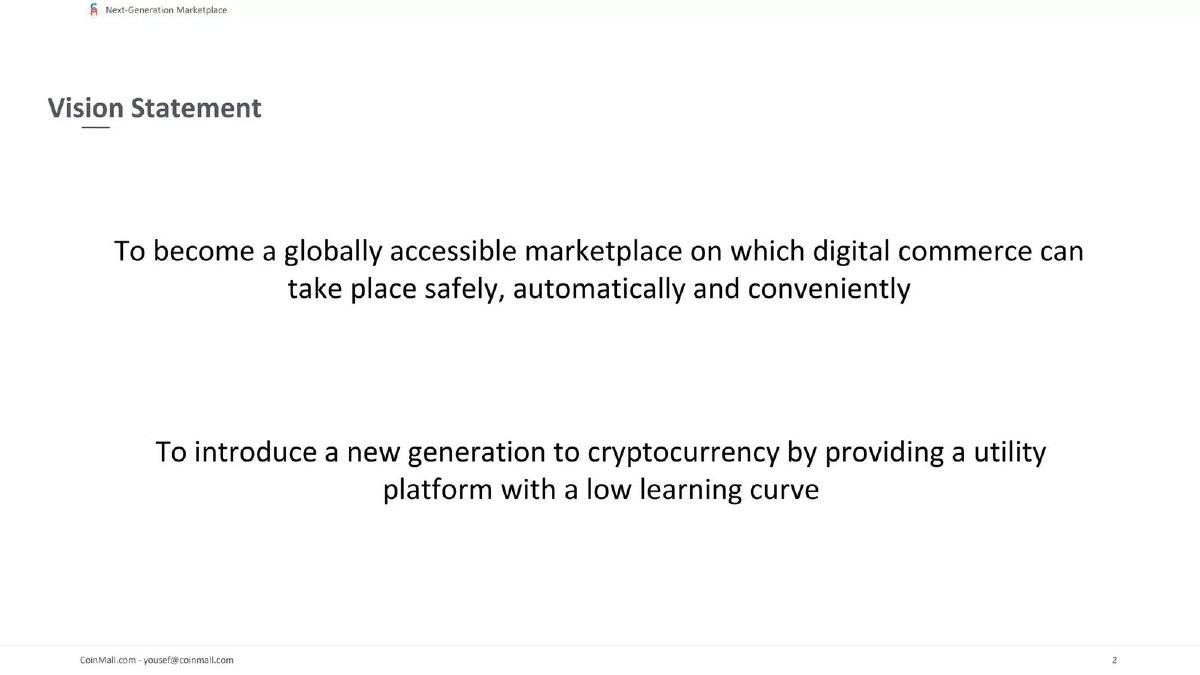 CoinMall pitch deck slide 2 of 11