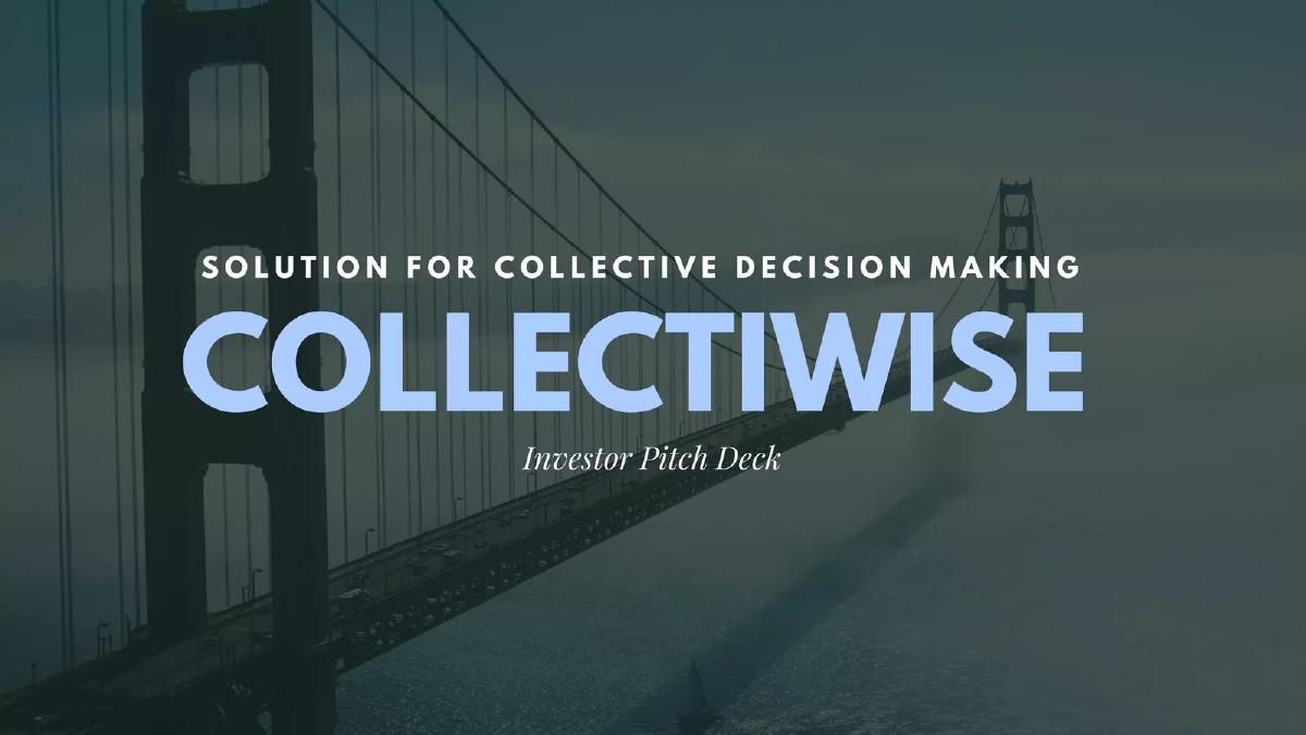 Collectiwise pitch deck slide 1 of 15