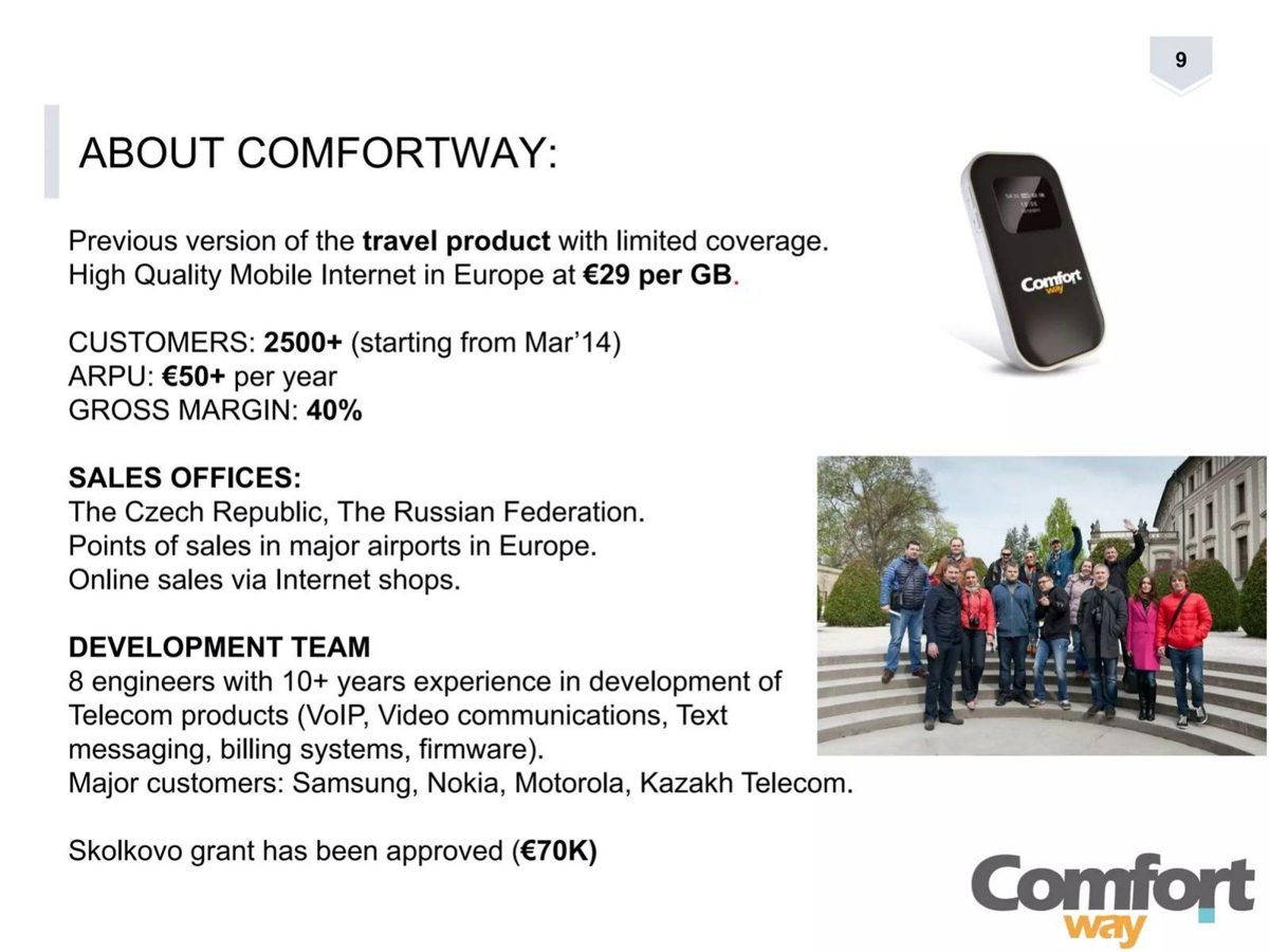 Comfortway pitch deck business-model slide 9