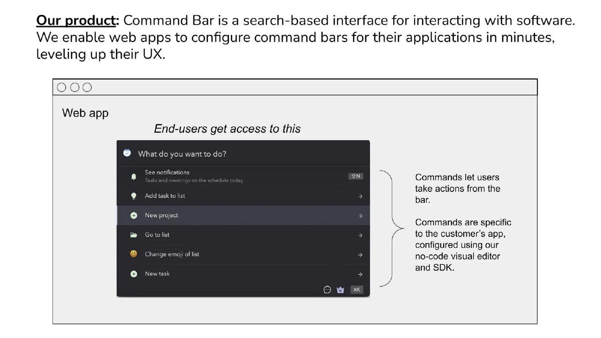CommandBar pitch deck slide 2 of 7