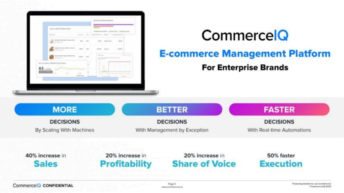 CommerceIQ pitch deck slide 2 of 14