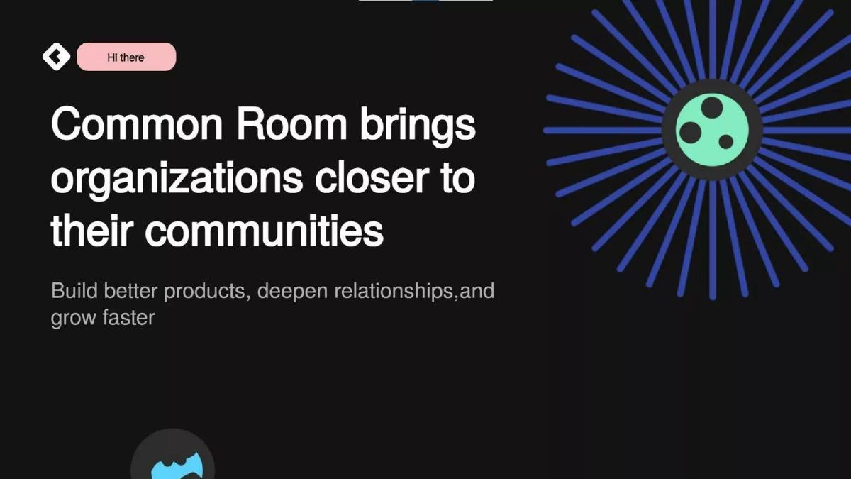 Common Room pitch deck slide 1 of 12