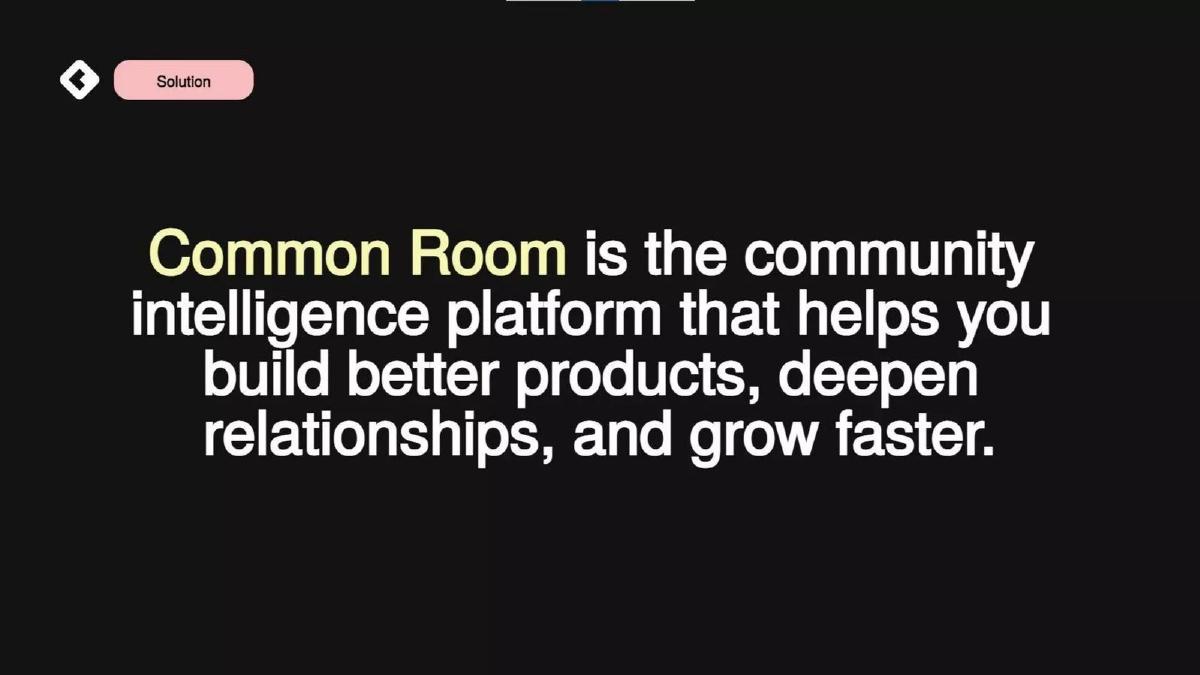 Common Room pitch deck slide 5 of 12