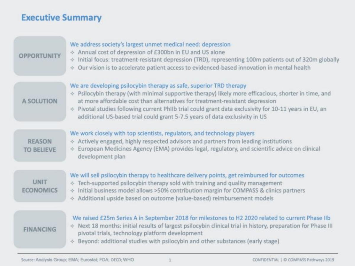 Compass Pathways pitch deck slide 2 of 29
