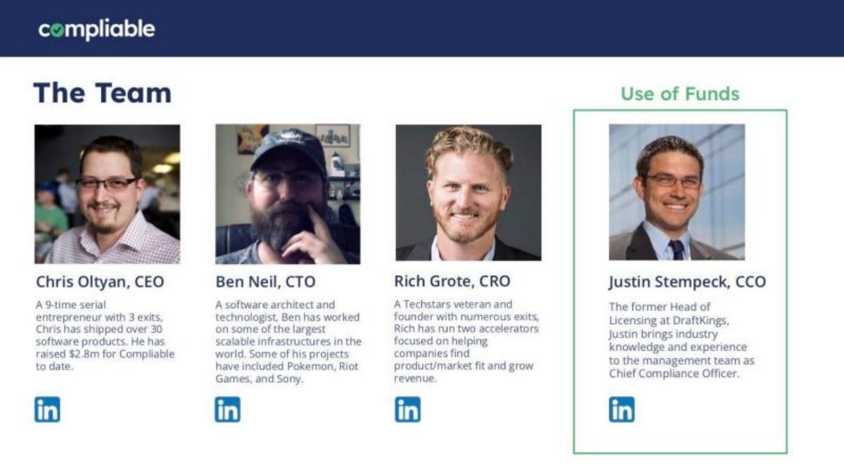 Compliable pitch deck slide 4 of 5
