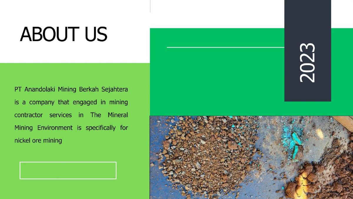 PT Anandolaki Mining Berkah Sejahtera pitch deck slide 2 of 7