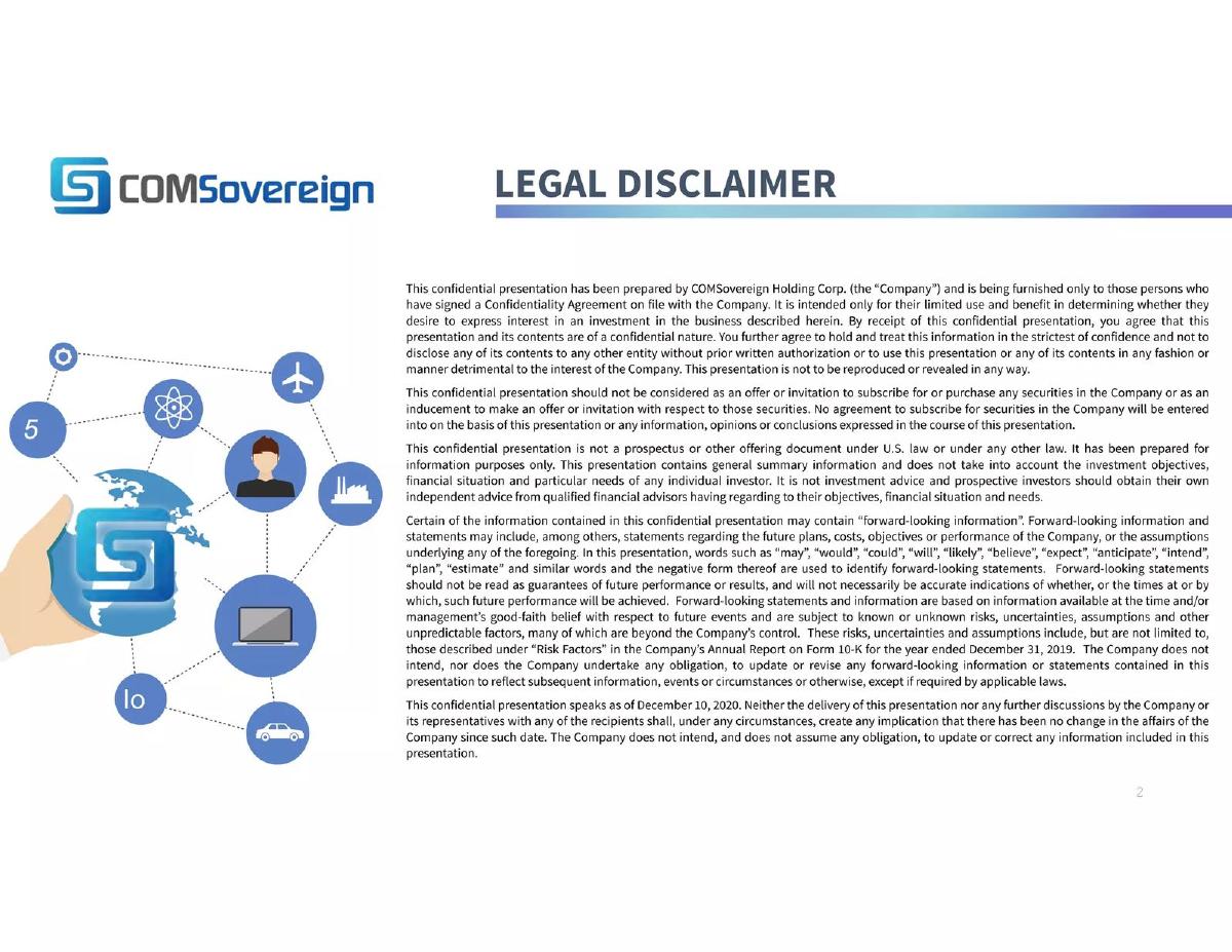 COMSovereign pitch deck slide 2 of 18