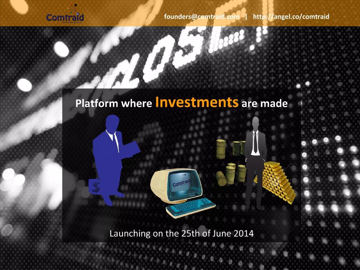 Comtraid pitch deck slide 2 of 36