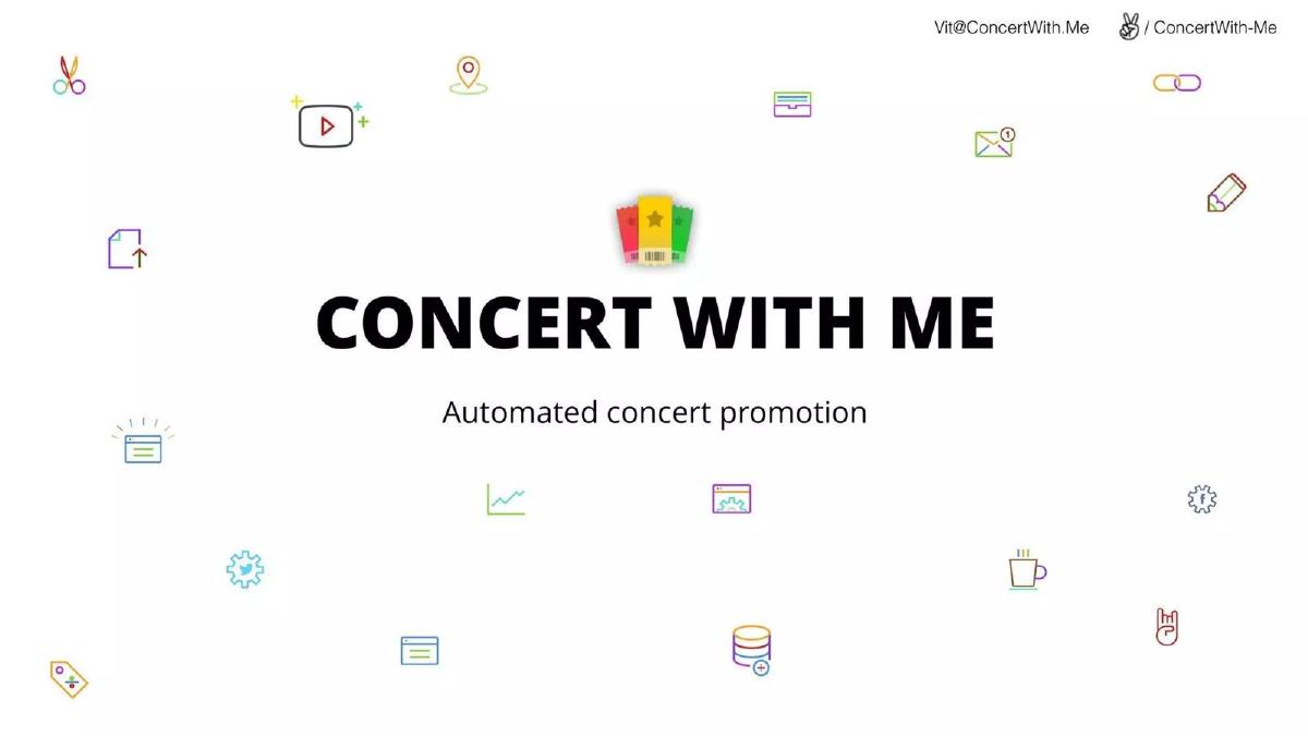 ConcertWithMe pitch deck slide 1 of 15
