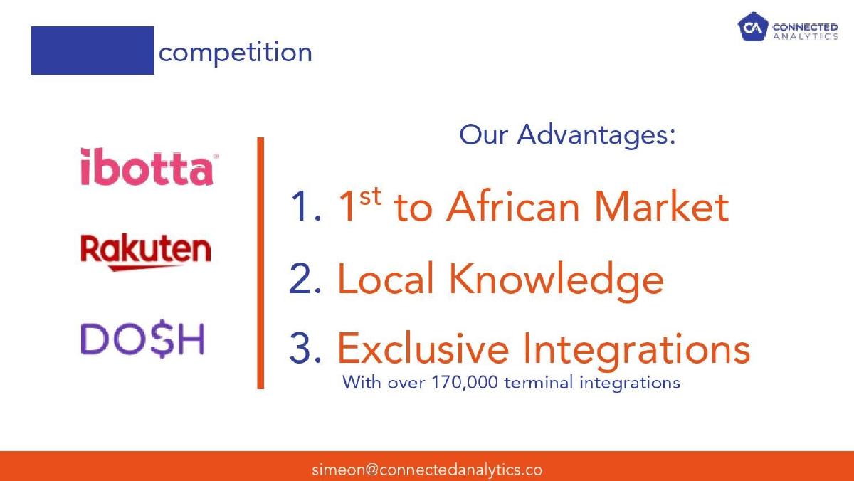 Connected Analytics (ThankUCash) pitch deck slide 9 of 12