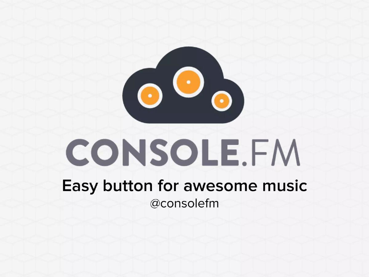 Consolefm pitch deck slide 1 of 11