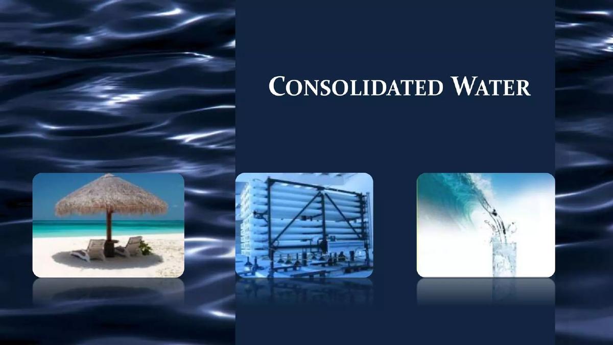 Consolidated Water pitch deck slide 1 of 15