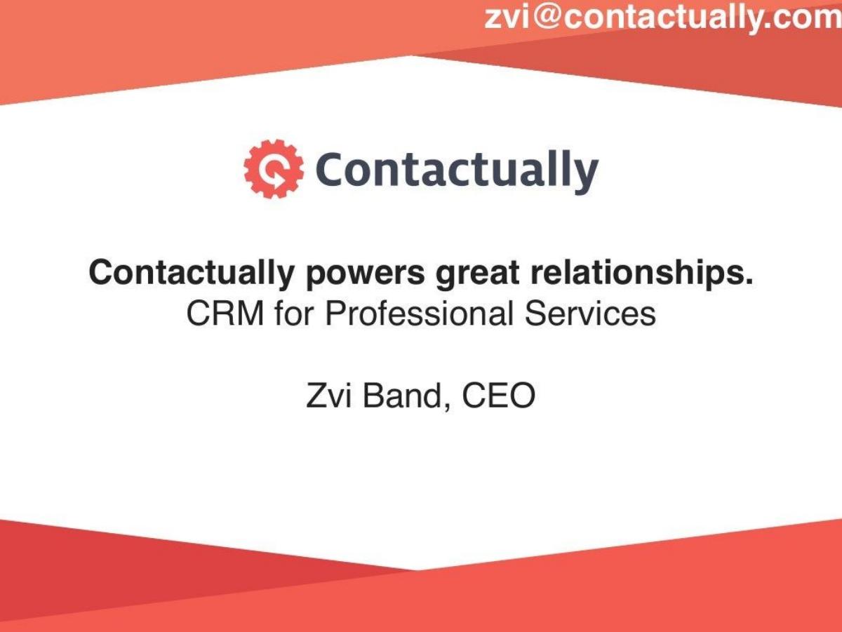 Contactually pitch deck slide 1 of 10