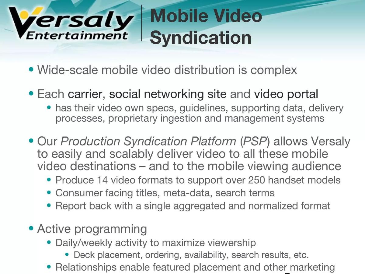 Versaly Entertainment pitch deck slide 5 of 30