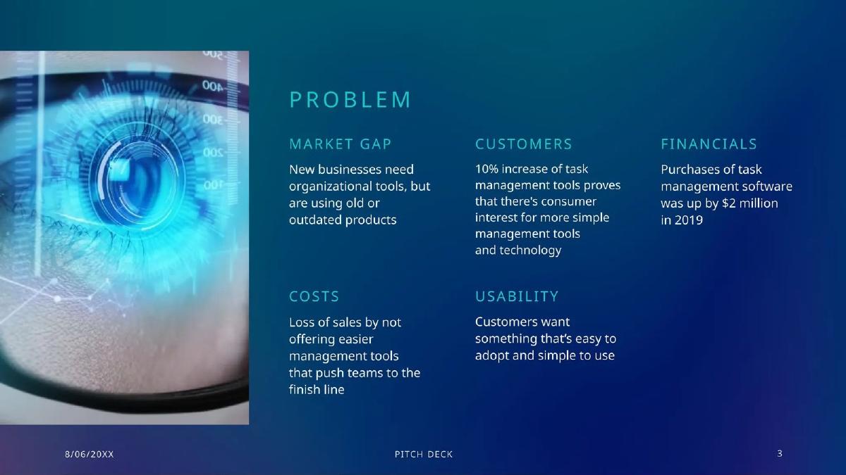 Contoso pitch deck slide 3 of 21