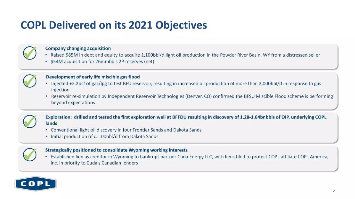 Canadian Overseas Petroleum Limited (COPL) pitch deck slide 5 of 26