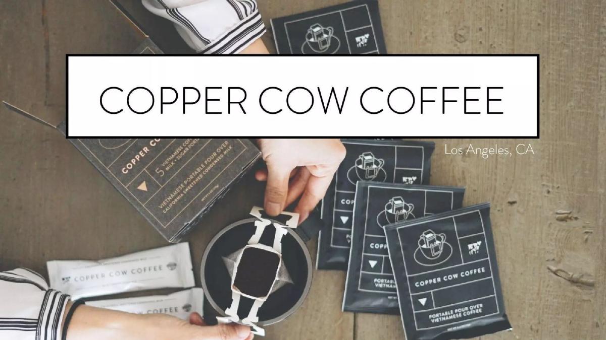 Copper Cow Coffee pitch deck slide 1 of 11