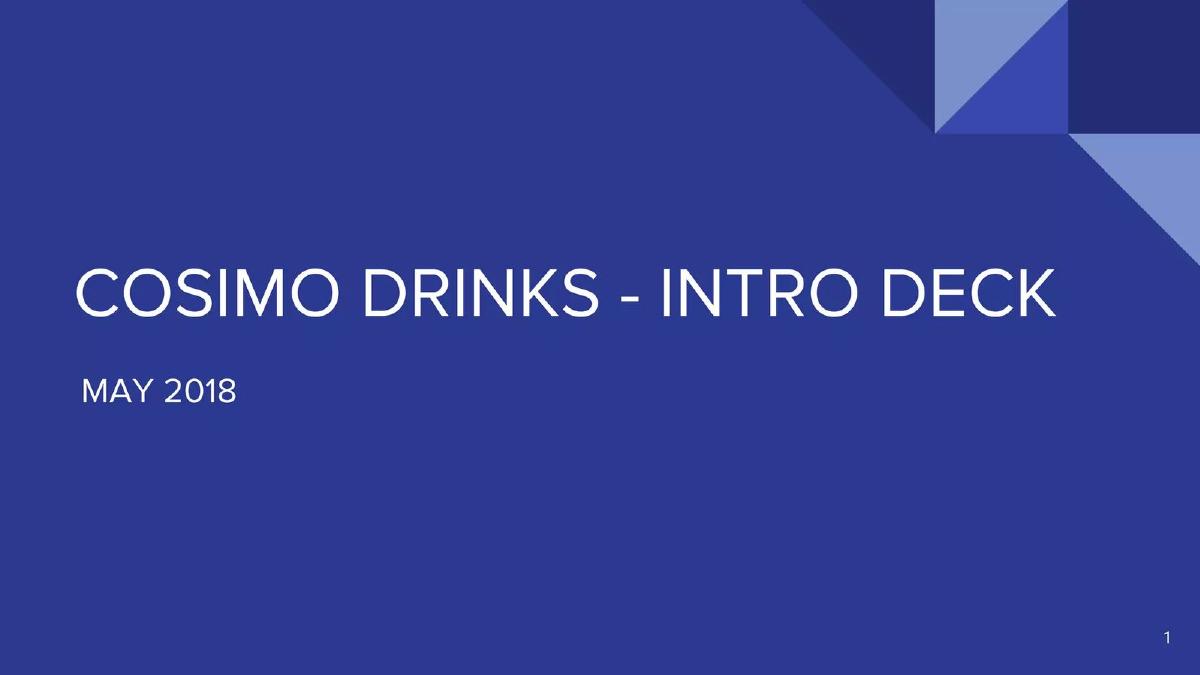 Cosimo Drinks pitch deck slide 1 of 11
