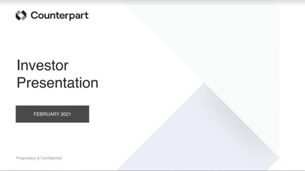 Counterpart pitch deck slide 1 of 9