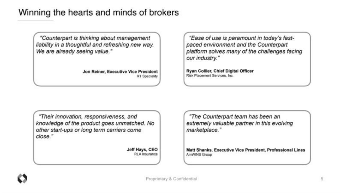 Counterpart pitch deck slide 5 of 9