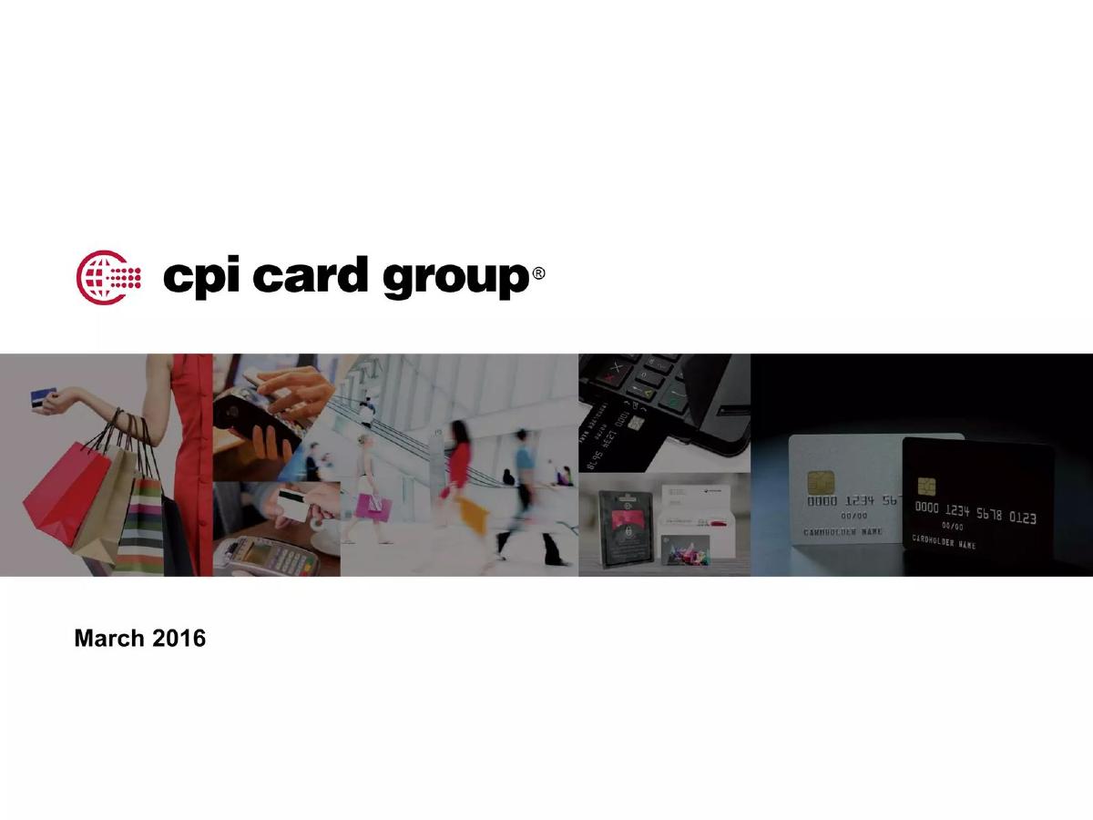 CPI Card Group pitch deck slide 1 of 19