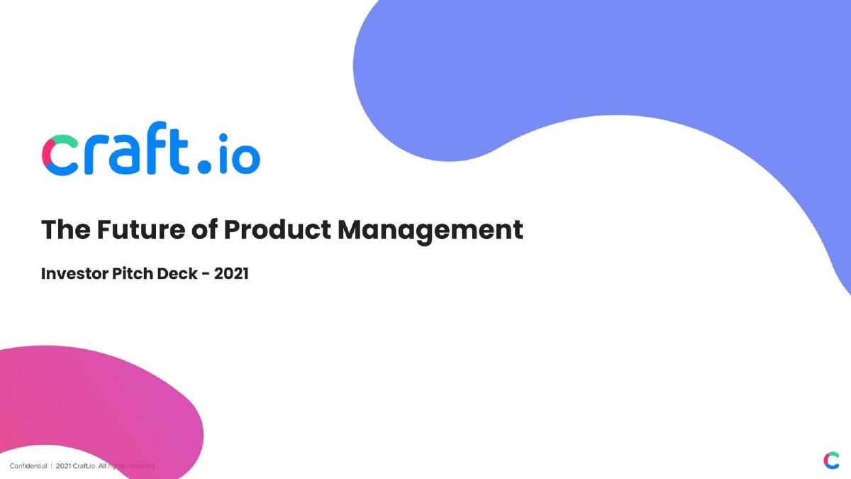 Craft.io pitch deck slide 2 of 12