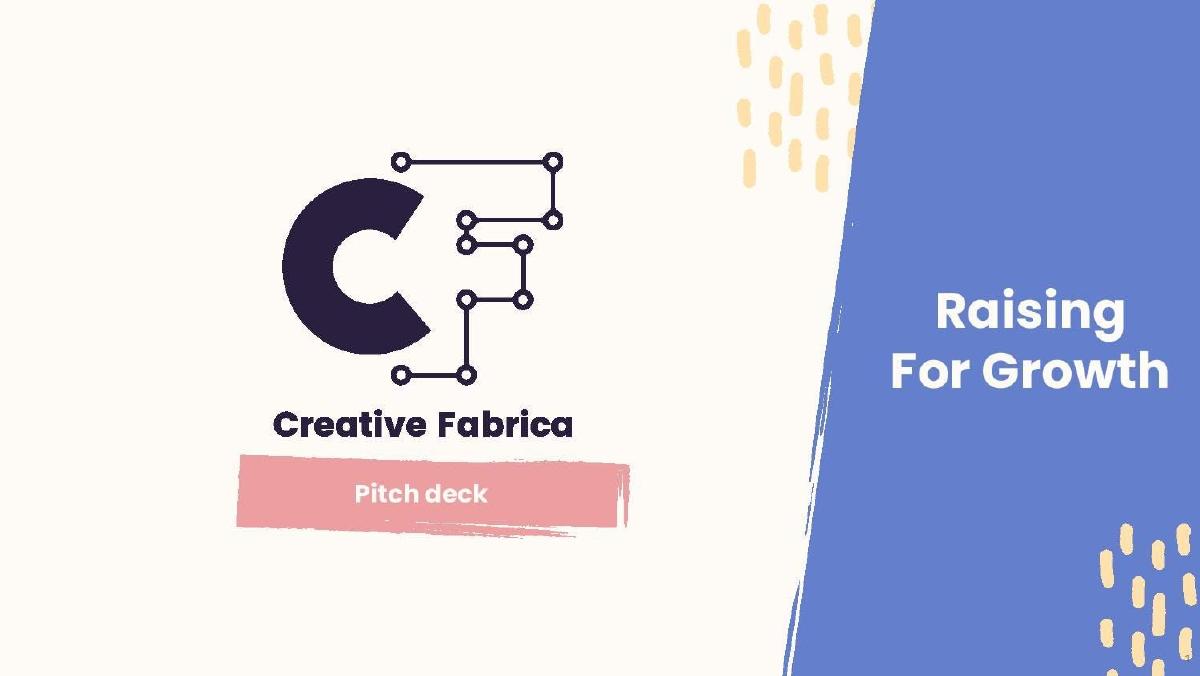 Creative Fabrica pitch deck slide 1 of 19