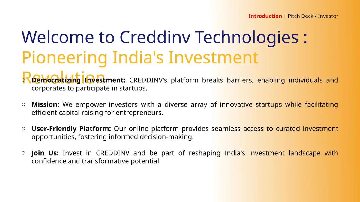 Creddinv Technologies pitch deck slide 3 of 14