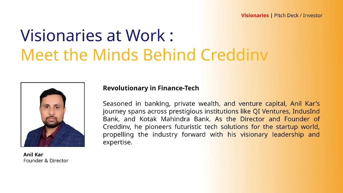 Creddinv Technologies pitch deck slide 4 of 14