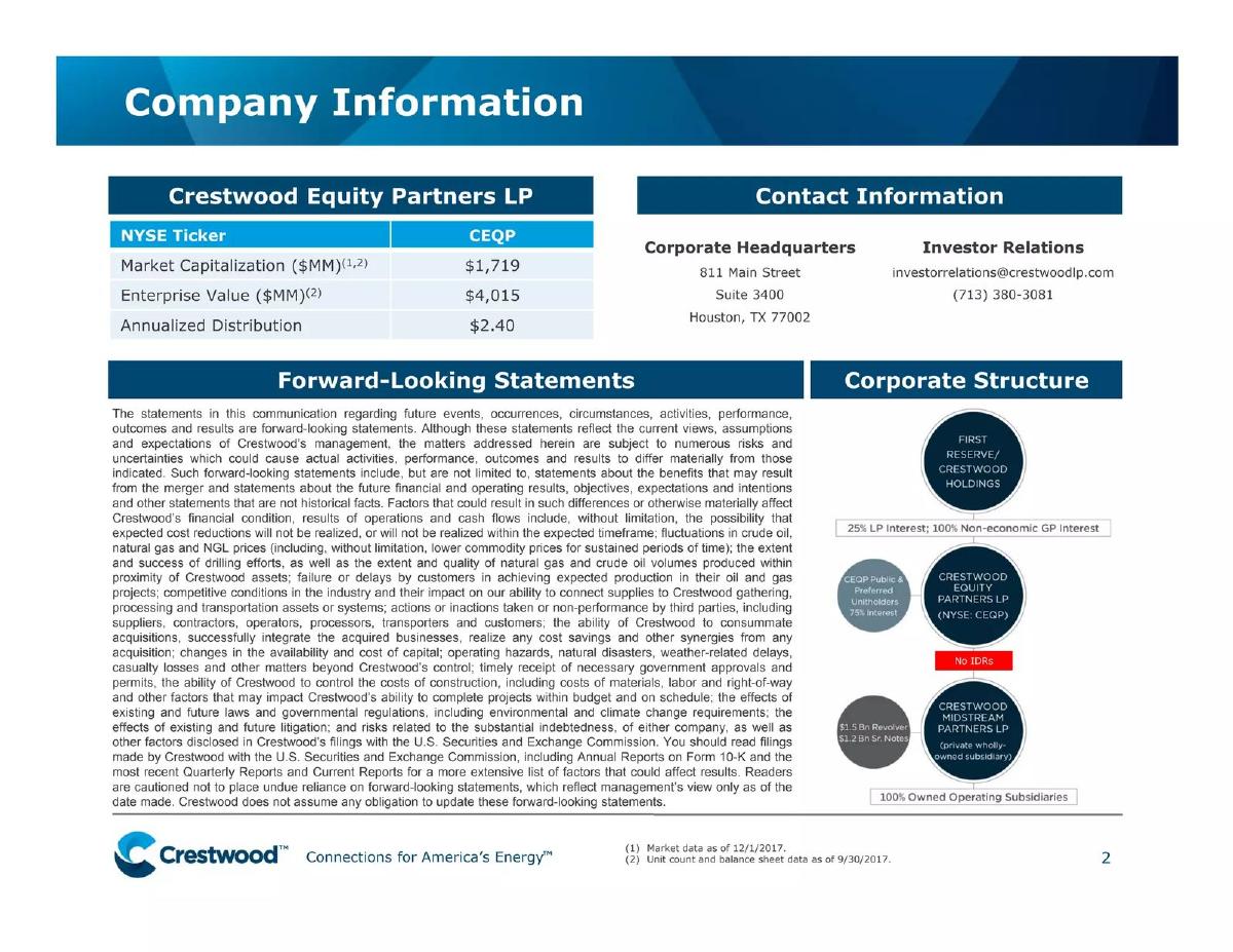 Crestwood pitch deck slide 2 of 27