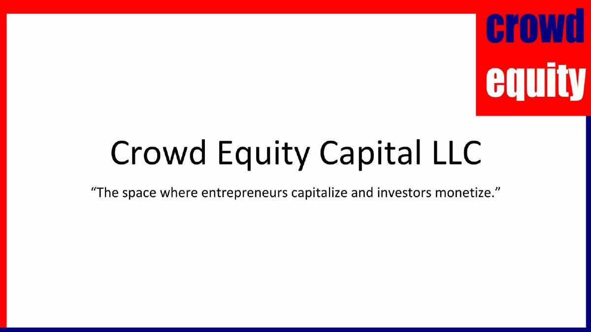 Crowd Equity Capital LLC pitch deck slide 1 of 12