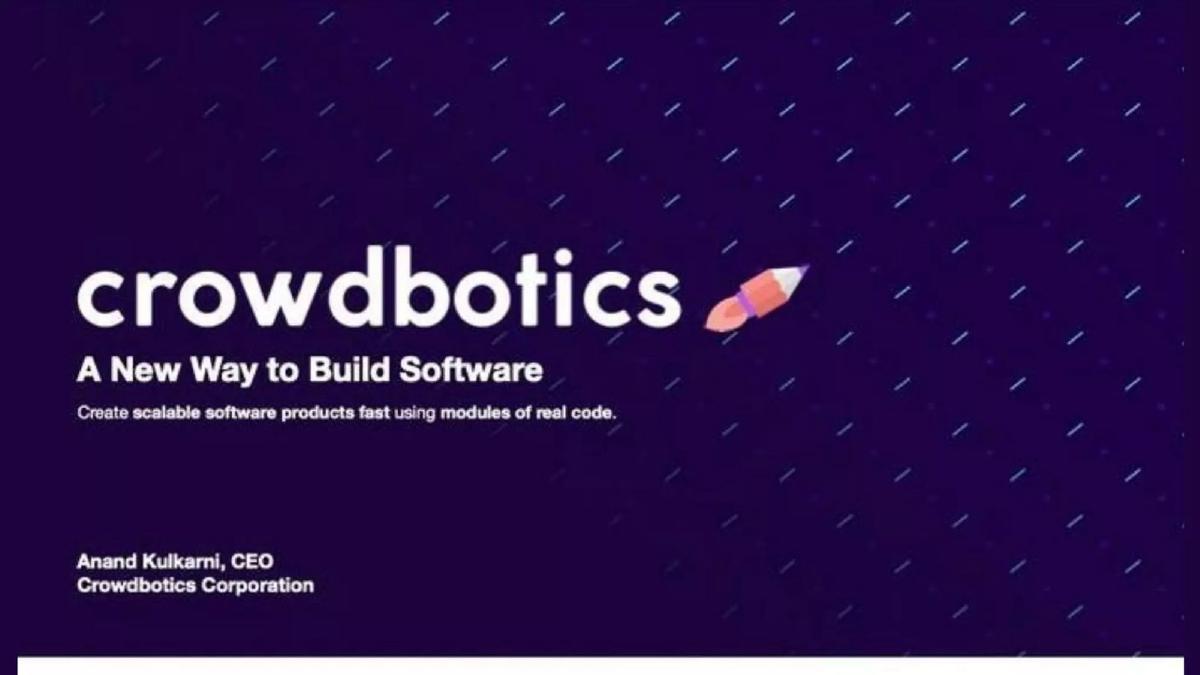 Crowdbotics pitch deck slide 1 of 9