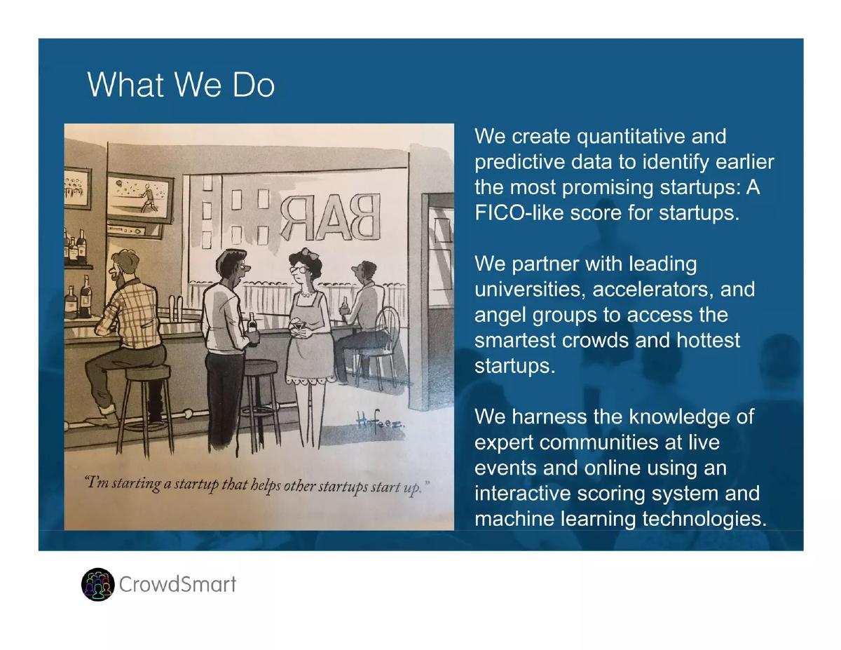 CrowdSmart pitch deck slide 2 of 19
