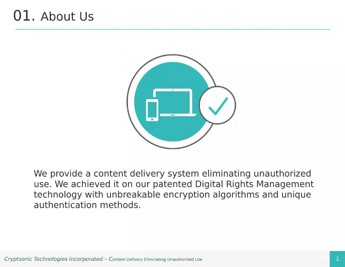 Cryptsonic pitch deck slide 2 of 13