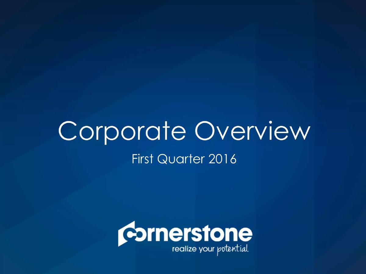 Cornerstone OnDemand (CSOD) pitch deck slide 1 of 35