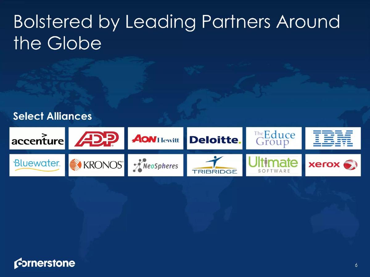 Cornerstone OnDemand (CSOD) pitch deck slide 6 of 21