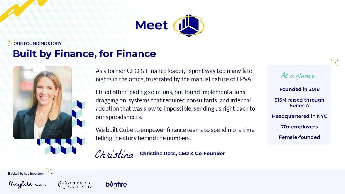 Cube pitch deck slide 2 of 15
