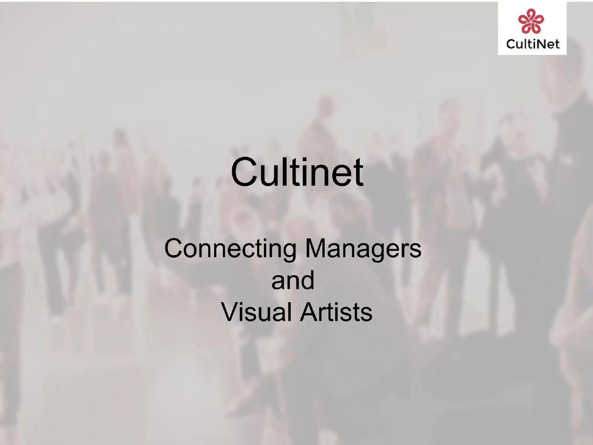 Cultinet pitch deck slide 1 of 15