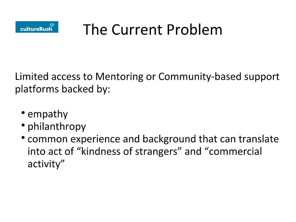 cultureRush pitch deck slide 5 of 13