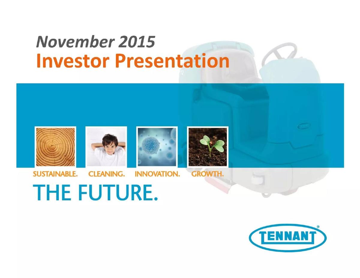 Tennant Company pitch deck slide 1 of 42