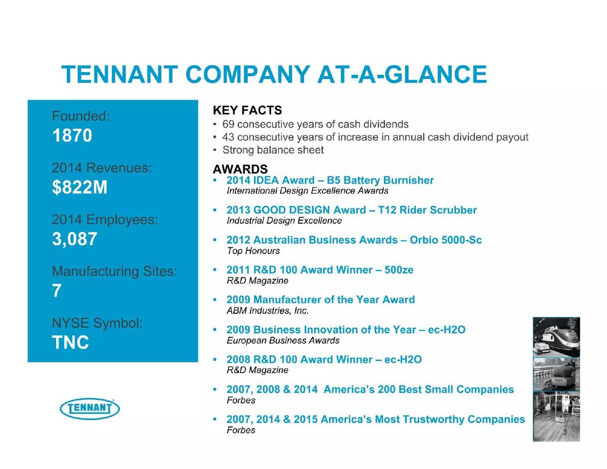 Tennant Company pitch deck slide 3 of 42