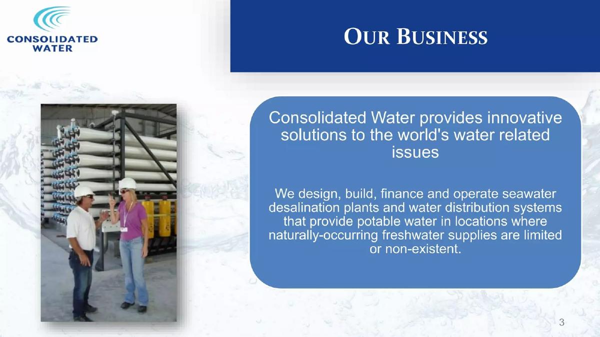 Consolidated Water (CWCO) pitch deck slide 3 of 17