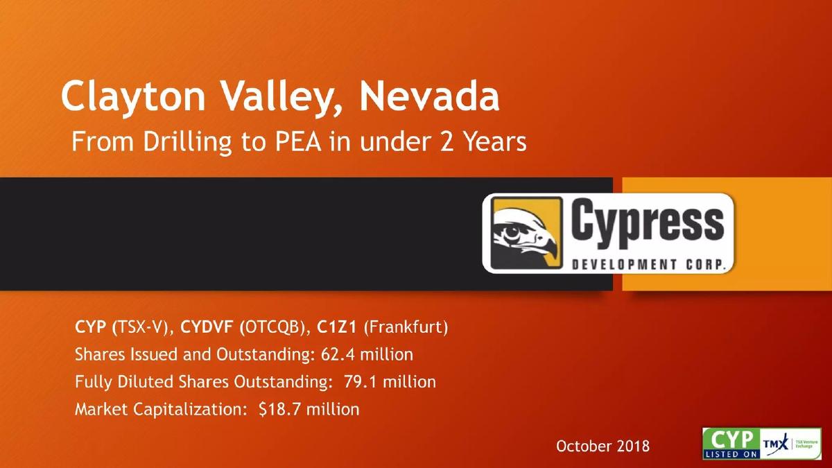 Cypress Development Corp. pitch deck slide 1 of 23