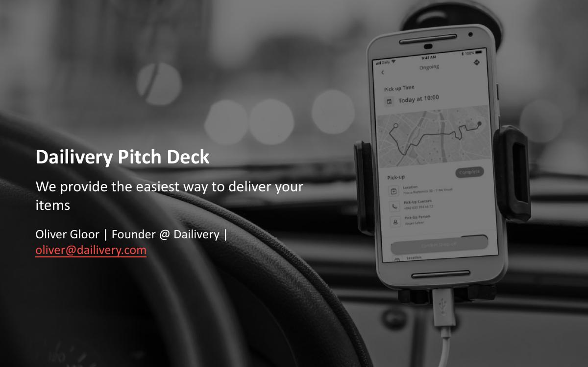 Dailivery (Dailivery GmbH) pitch deck slide 1 of 8