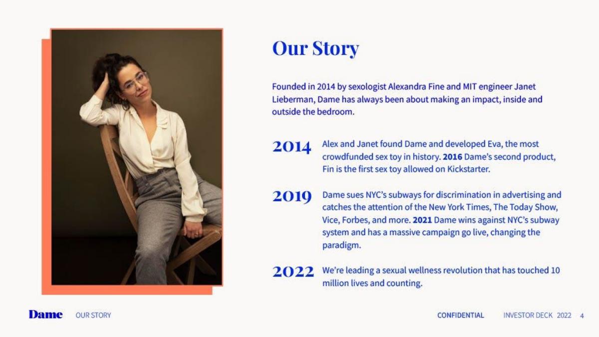 Dame pitch deck slide 4 of 16