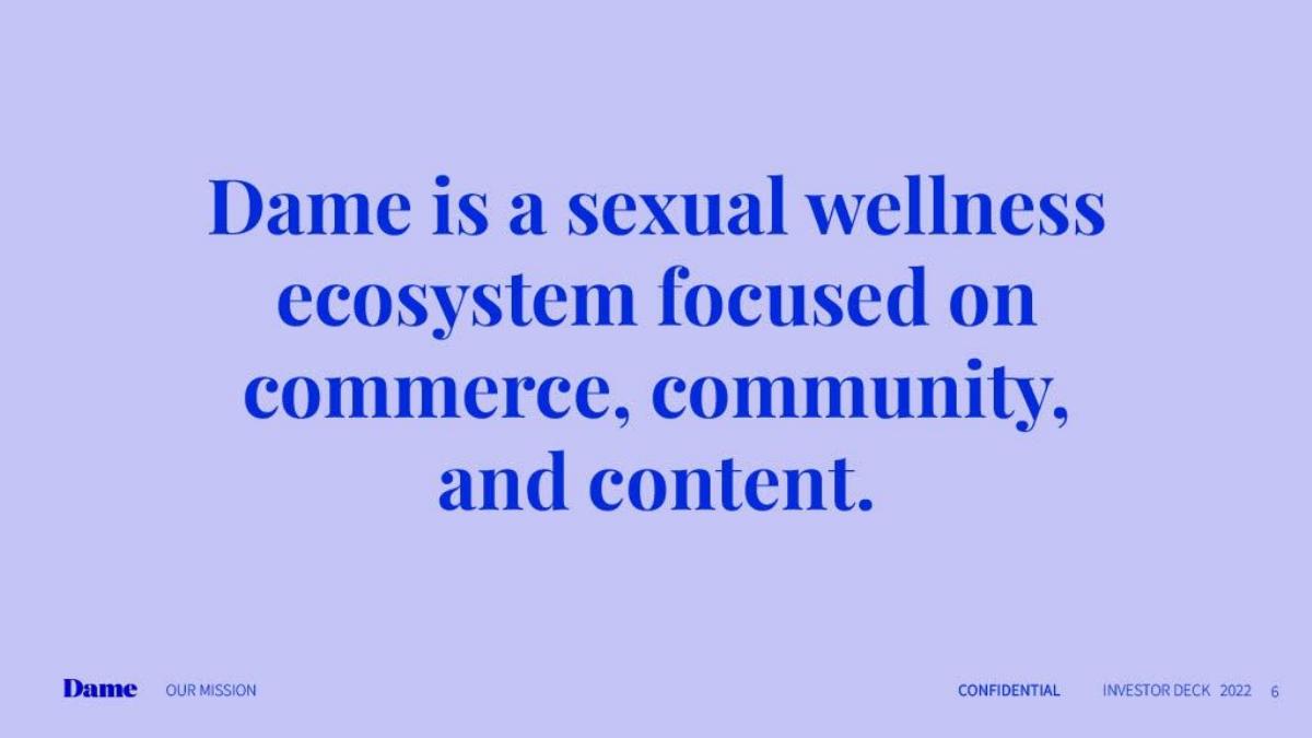 Dame pitch deck slide 6 of 16