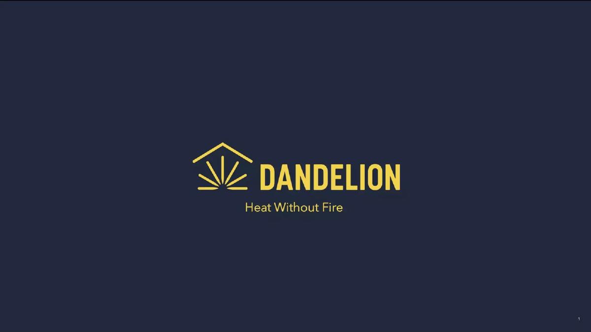Dandelion Energy pitch deck slide 1 of 16