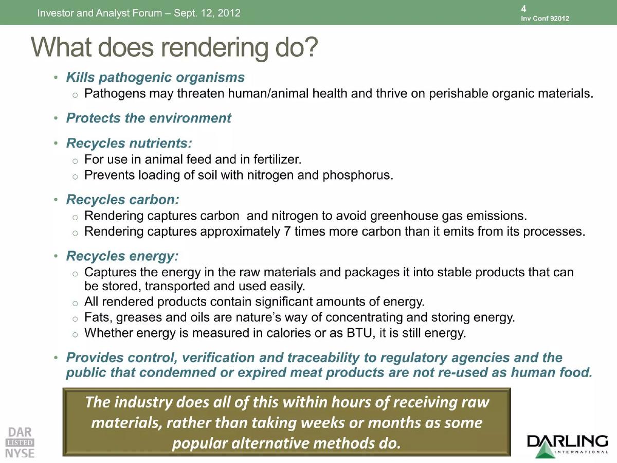 Darling International (now Darling Ingredients) pitch deck slide 5 of 104