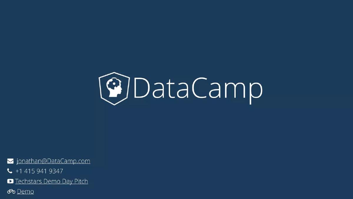 DataCamp pitch deck slide 1 of 11
